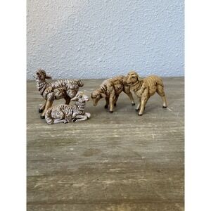 Vintage Nativity Lot 4 Standing Sheep Lamb Figures Italy Fontanini